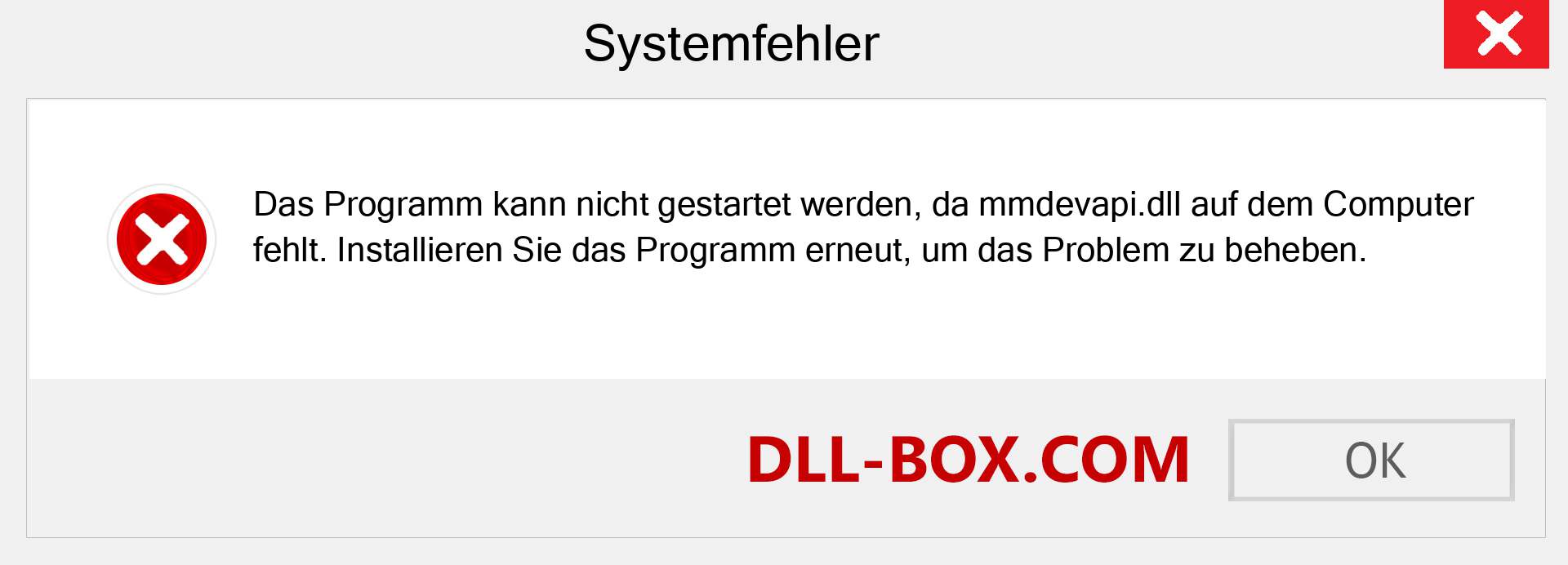 mmdevapi.dll-Datei fehlt?. Download für Windows 7, 8, 10 - Fix mmdevapi dll Missing Error unter Windows, Fotos, Bildern